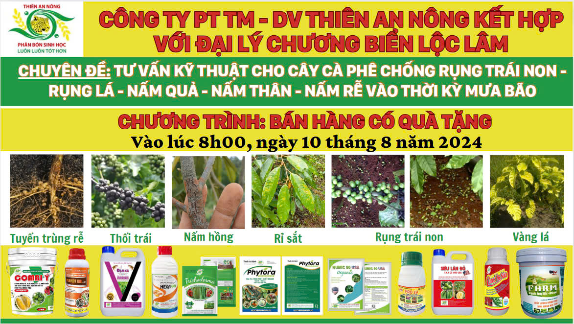 HỘI THẢO CHUYÊN ĐỀ: ''TƯ VẤN KỸ THUẬT CHO CÂY CÀ PHÊ CHỐNG RỤNG TRÁI NON-RỤNG LÁ-NẤM QUẢ-NẤM THÂN-NẤM RỄ VÀO THỜI KỲ MƯA BÃO